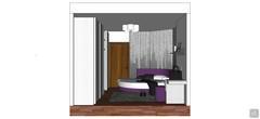 3D Bedroom Design - side view